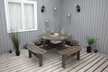 Rogolo Piknikbord 199 cm - Brun - Hagemøbler & utemiljø - Hagebord - Piknikbord