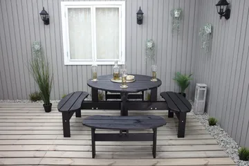 Rogolo Piknikbord 199 cm - Kaffesvart - Hagemøbler & utemiljø - Hagebord - Piknikbord