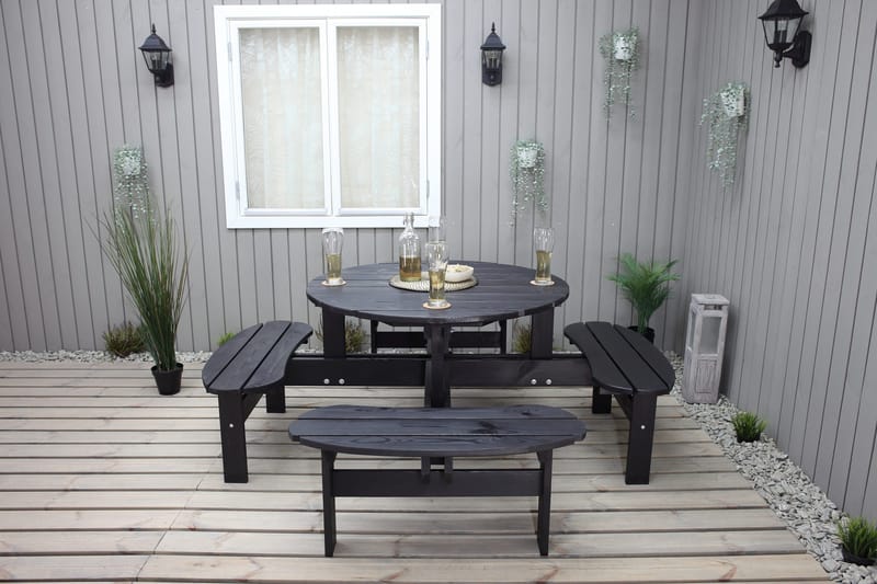 Rogolo Piknikbord 199 cm - Kaffesvart - Hagemøbler & utemilj ø - Hagebord - Piknikbord