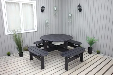 Rogolo Piknikbord 199 cm - Kaffesvart - Hagemøbler & utemiljø - Hagebord - Piknikbord