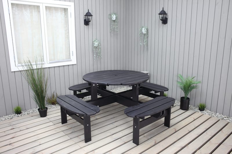 Rogolo Piknikbord 199 cm, Kaffesvart