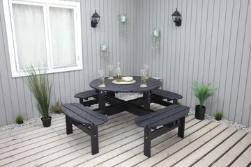 Rogolo Piknikbord 199 cm - Kaffesvart - Hagemøbler & utemiljø - Hagebord - Piknikbord