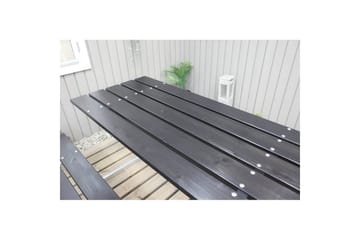 Piknikbord Rustikk Metall Med Ryggstøtte - Med Ryggstøtte, Svart - Hagemøbler & utemiljø - Hagebord - Piknikbord