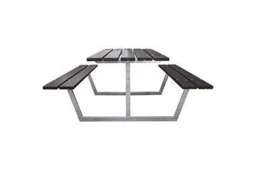 Piknikbord Rustikk Metall Uten Ryggstøtte - Uten Ryggstøtte, Brun - Hagemøbler & utemiljø - Hagebord - Piknikbord