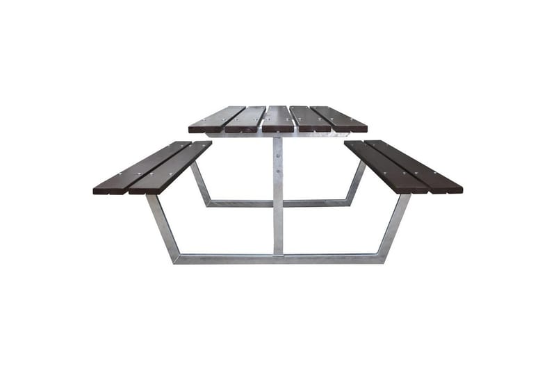 Piknikbord Rustikk Metall Uten Ryggstøtte - Uten Ryggstøtte, Brun - Hagemøbler & utemiljø - Hagebord - Piknikbord