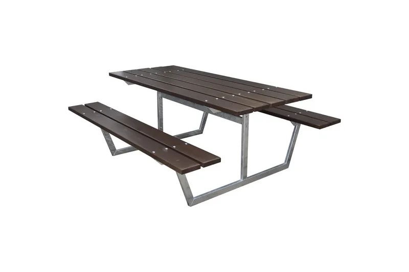 Piknikbord Rustikk Metall Uten Ryggstøtte, Uten Ryggstøtte, Brun
