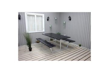 Piknikbord Rustikk Metall Uten Ryggstøtte - Uten Ryggstøtte, Svart - Hagemøbler & utemiljø - Hagebord - Piknikbord