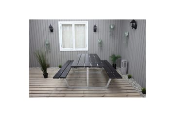 Piknikbord Rustikk Metall Uten Ryggstøtte - Uten Ryggstøtte, Svart - Hagemøbler & utemiljø - Hagebord - Piknikbord