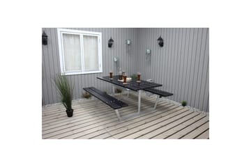 Piknikbord Rustikk Metall Uten Ryggstøtte - Uten Ryggstøtte, Svart - Hagemøbler & utemiljø - Hagebord - Piknikbord