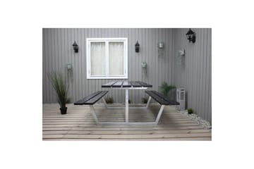 Piknikbord Rustikk Metall Uten Ryggstøtte - Uten Ryggstøtte, Svart - Hagemøbler & utemiljø - Hagebord - Piknikbord