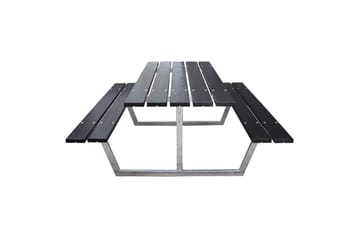 Piknikbord Rustikk Metall Uten Ryggstøtte - Uten Ryggstøtte, Svart - Hagemøbler & utemiljø - Hagebord - Piknikbord