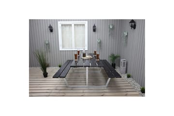 Piknikbord Rustikk Metall Uten Ryggstøtte - Uten Ryggstøtte, Svart - Hagemøbler & utemiljø - Hagebord - Piknikbord