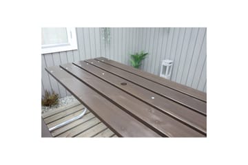 Piknikbord Stabil Metall Med Ryggstøtte - Med Ryggstøtte, Brun - Hagemøbler & utemiljø - Hagebord - Piknikbord