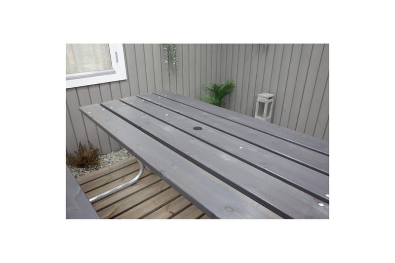 Piknikbord Stabil Metall Uten Ryggstøtte, - Uten Ryggstøtte, Grå - Hagemøbler & utemiljø - Hagebord - Piknikbord