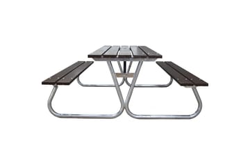 Piknikbord Stabil Metall Uten Ryggstøtte - Uten Ryggstøtte, Brun - Hagemøbler & utemiljø - Hagebord - Piknikbord