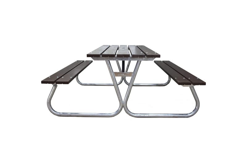 Piknikbord Stabil Metall Uten Ryggstøtte - Uten Ryggstøtte, Brun - Hagemøbler & utemiljø - Hagebord - Piknikbord