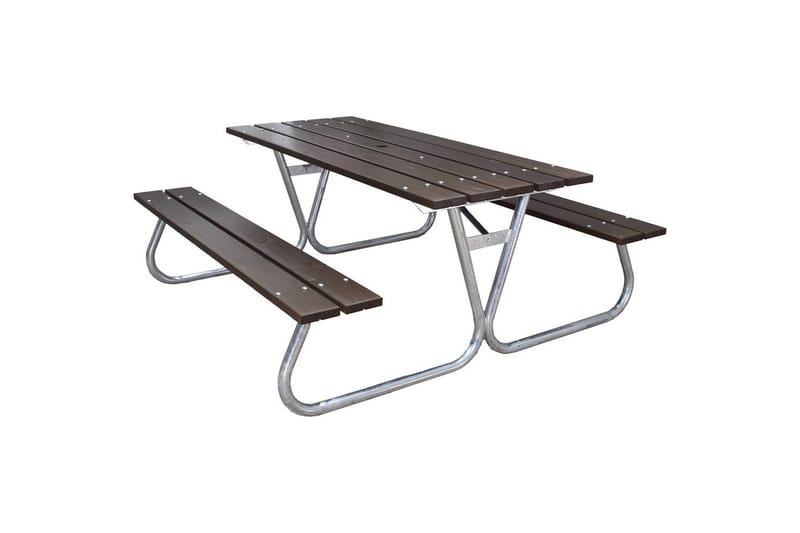 Piknikbord Stabil Metall Uten Ryggstøtte, Uten Ryggstøtte, Brun