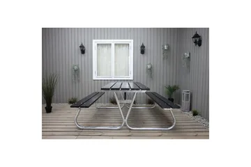 Piknikbord Stabil Metall Uten Ryggstøtte - Uten Ryggstøtte, Svart - Hagemøbler & utemiljø - Hagebord - Piknikbord