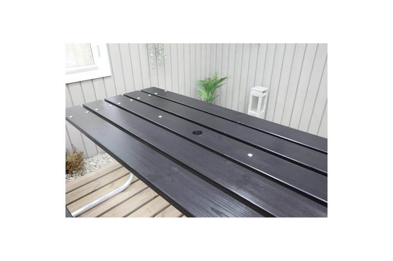 Piknikbord Stabil Metall Uten Ryggstøtte - Uten Ryggstøtte, Svart - Hagemøbler & utemiljø - Hagebord - Piknikbord