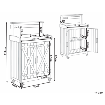 Plantebenk Altolia grantre 70 cm - Brun - Hagemøbler & utemiljø - Hagebord - Plantebord