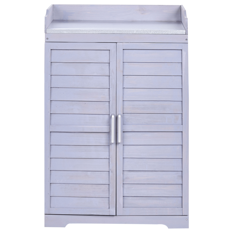 Plantebenk Tereville grantre 45x67 cm - Grå/hvit - Hagemøbler & utemiljø - Hagebord - Plantebord