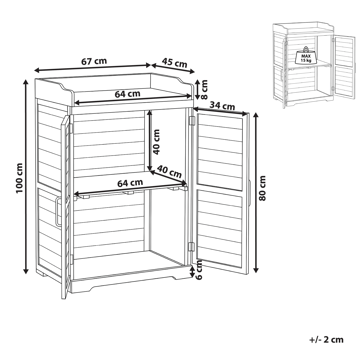 Plantebenk Tereville grantre 67 cm - Brun - Hagemøbler & utemiljø - Hagebord - Plantebord