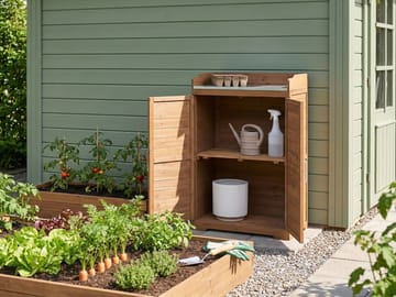 Plantebenk Tereville grantre 67 cm - Brun - Hagemøbler & utemiljø - Hagebord - Plantebord