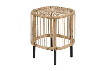 Rimouski Sidebord 40x40 cm - Naturlig/Sort - Hagemøbler & utemiljø - Hagebord - Sidebord utendørs