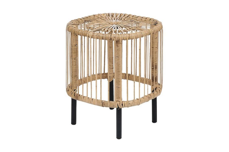 Rimouski Sidebord 40x40 cm - Naturlig/Sort - Hagemøbler & utemiljø - Hagebord - Sidebord utendørs