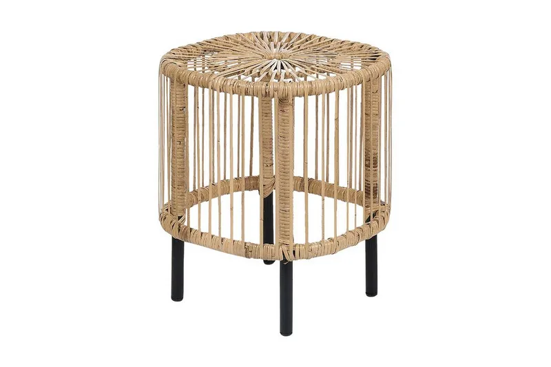 Rimouski Sidebord 40x40 cm - Naturlig/Sort - Hagemøbler & utemiljø - Hagebord - Sidebord utendørs