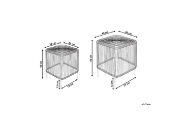 Rimouski Sidebord 40x40 cm - Naturlig/Sort - Hagemøbler & utemiljø - Hagebord - Sidebord utendørs