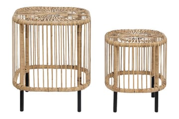 Rimouski Sidebord 40x40 cm - Naturlig/Sort - Hagemøbler & utemiljø - Hagebord - Sidebord utendørs