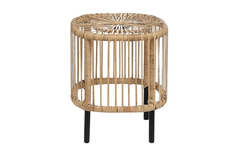 Rimouski Sidebord 40x40 cm - Naturlig/Sort - Hagemøbler & utemiljø - Hagebord - Sidebord utendørs