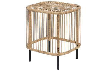 Rimouski Sidebord 40x40 cm - Naturlig/Sort - Hagemøbler & utemiljø - Hagebord - Sidebord utendørs