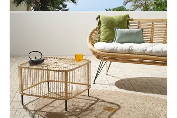 Rimouski Sidebord 67x67 cm - Naturlig/Sort - Hagemøbler & utemiljø - Hagebord - Sidebord utendørs