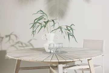 Rives rundt spisebord 150 cm utendørs - Hvitkalket - Hagemøbler & utemiljø - Hagebord - Spisebord ute