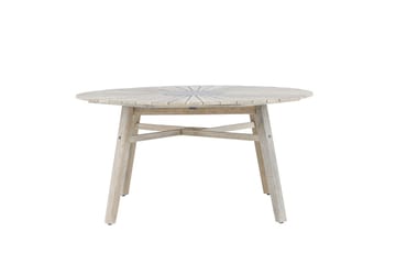 Rives rundt spisebord 150 cm utendørs - Hvitkalket - Hagemøbler & utemiljø - Hagebord - Spisebord ute