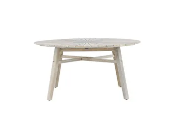 Rives rundt spisebord 150 cm utendørs - Hvitkalket - Hagemøbler & utemiljø - Hagebord - Spisebord ute