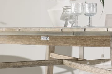 Rives rundt spisebord 150 cm utendørs - Hvitkalket - Hagemøbler & utemiljø - Hagebord - Spisebord ute
