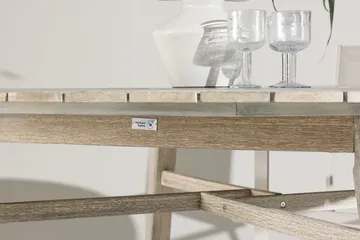 Rives rundt spisebord 150 cm utendørs - Hvitkalket - Hagemøbler & utemiljø - Hagebord - Spisebord ute