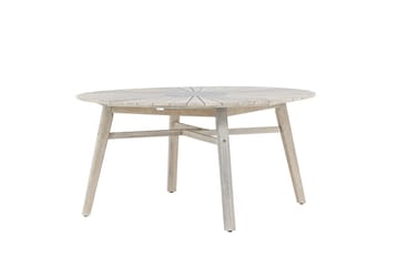 Rives rundt spisebord 150 cm utendørs - Hvitkalket - Hagemøbler & utemiljø - Hagebord - Spisebord ute