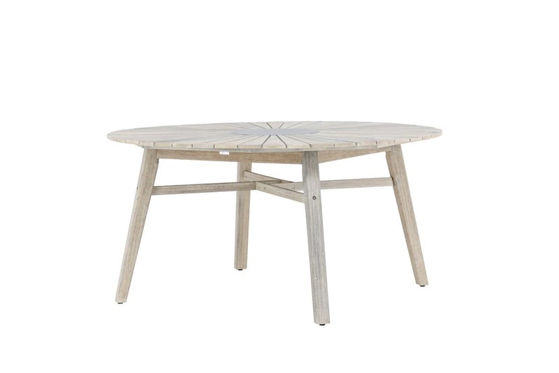 Rives rundt spisebord 150 cm utendørs - Hvitkalket - Hagemøbler & utemiljø - Hagebord - Spisebord ute