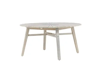 Rives rundt spisebord 150 cm utendørs - Hvitkalket - Hagemøbler & utemiljø - Hagebord - Spisebord ute