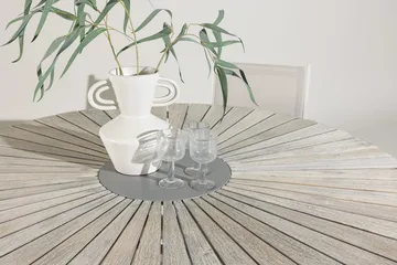 Rives rundt spisebord 150 cm utendørs - Hvitkalket - Hagemøbler & utemiljø - Hagebord - Spisebord ute