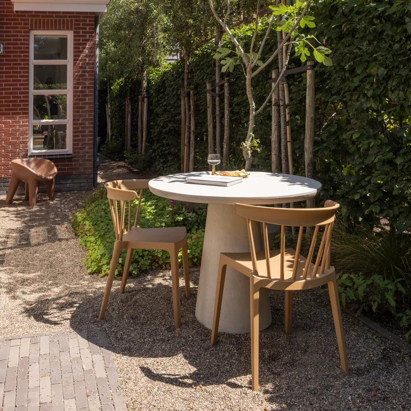 Rundt bord Kevon 100 cm utendørs - Natur - Hagemøbler & utemiljø - Hagebord - Spisebord ute