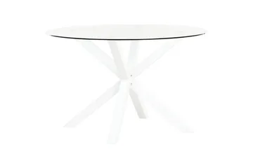 Rundt bord Maletto - Hvit, gjennomsiktig - Hagemøbler & utemiljø - Hagebord - Spisebord ute