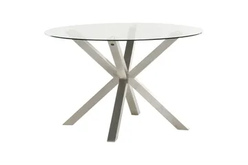 Rundt bord Maletto - Sølv, Transparent - Hagemøbler & utemiljø - Hagebord - Spisebord ute