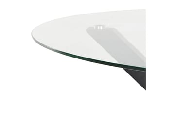 Rundt bord Maletto - Svart, gjennomsiktig, Svart, Gjennomsiktig - Hagemøbler & utemiljø - Hagebord - Spisebord ute