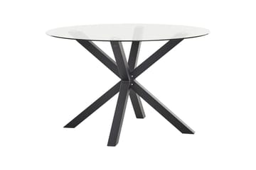 Rundt bord Maletto - Svart, gjennomsiktig, Svart, Gjennomsiktig - Hagemøbler & utemiljø - Hagebord - Spisebord ute