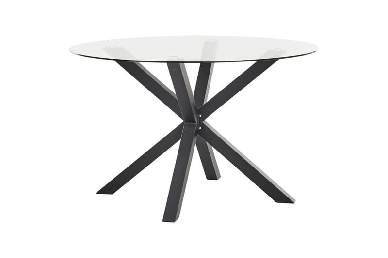 Rundt bord Maletto - Svart, gjennomsiktig, Svart, Gjennomsiktig - Hagemøbler & utemiljø - Hagebord - Spisebord ute